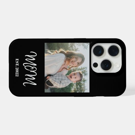 Mom Established, Photo, Script, iPhone phone case iPhone Hülle (Rückseite (Horizontal))