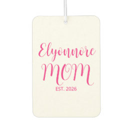 Mom Established Pink Script Name  Autolufterfrischer