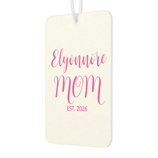 Mom Established Pink Script Name  Autolufterfrischer (Links)