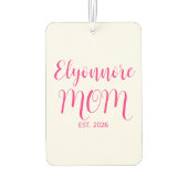 Mom Established Pink Script Name  Autolufterfrischer (Rückseite)