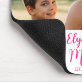 Mom Established Pink Script Name  Mousepad (Ecke)