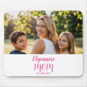 Mom Established Pink Script Name  Mousepad (Vorne)