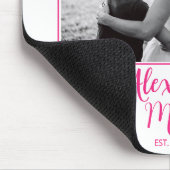 Mom Established Pink Script Name Photo  Mousepad (Ecke)