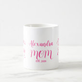 Mom Established Pink Script Name  Two-Tone Coffee Kaffeetasse (Mittel)