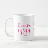 Mom Established Pink Script Name  Two-Tone Coffee Kaffeetasse (Links)