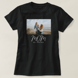Mom Established Schrift Foto T-Shirt