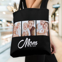 Mom Established Schrift Schwarz 3 Foto-Tasche