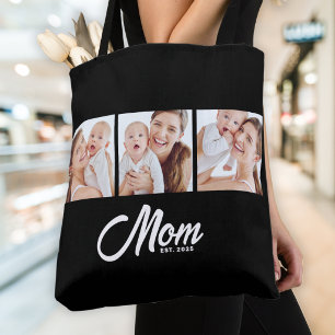Mom Established Schrift Schwarz 3 Foto-Tasche Tasche