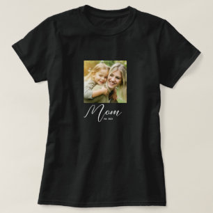 Mom Established Schriftzug Foto T-Shirt
