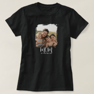 Mom Established Schriftzug Foto T-Shirt