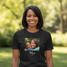 Mom Established Schriftzug Foto T-Shirt