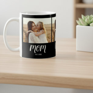 Mom Established Schriftzug Schwarz 3 Foto Kaffeetasse