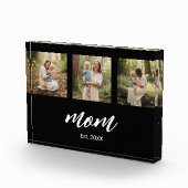 Mom Established Script 3 Photo Acrylic Block (Rechts)