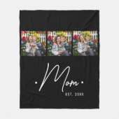 Mom Established Script 3 Photo Black Fleecedecke (Vorderseite)