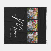 Mom Established Script 3 Photo Black Fleecedecke (Vorderseite (Horizontal))