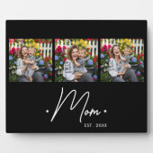 Mom Established Script 3 Photo Black Fotoplatte (Vorderseite)
