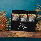 Mom Established Script 3 Photo Black Fotoplatte (Seite)