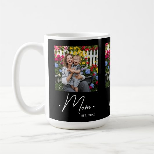 Mom Established Script 3 Photo Black Kaffeetasse (Links)