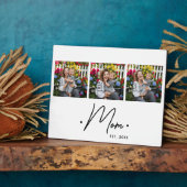 Mom Established Script 3 Photo White Fotoplatte (Seite)