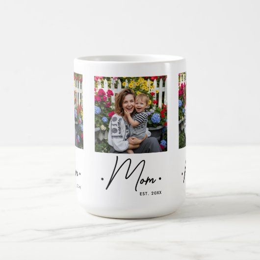 Mom Established Script 3 Photo White Kaffeetasse (Mittel)