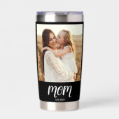 Mom Established Script Black 2 Photo Thermobecher (Vorderseite)