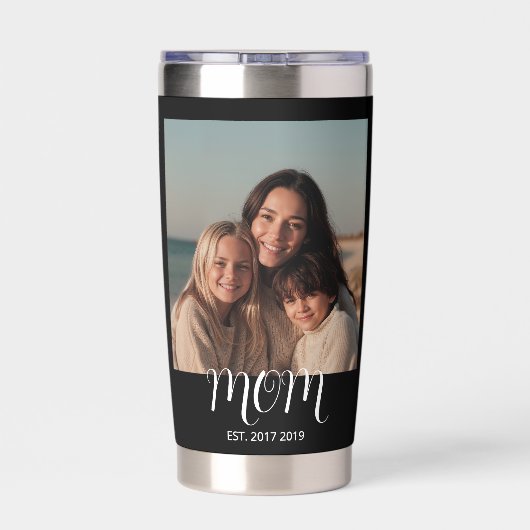 Mom Established Script Black 2 Photo Thermobecher (Rückseite)