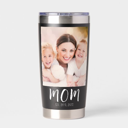 Mom Established Script Black 2 Photo Thermobecher (Rückseite)