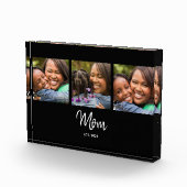 Mom Established Script Black 3 Photo Acrylic Award Fotoblock (Rechts)