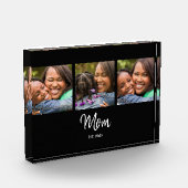 Mom Established Script Black 3 Photo Acrylic Award Fotoblock (Links)
