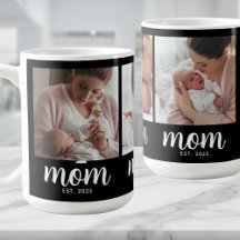 Mom Established Script Black 3 Photo Coffe Coffee