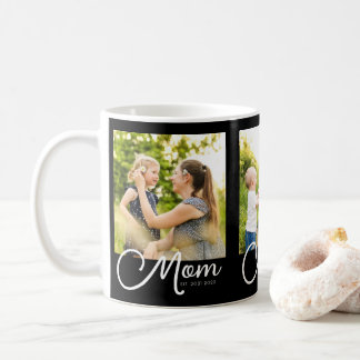 Mom Established Script Black 3 Photo Coffee Mug Kaffeetasse