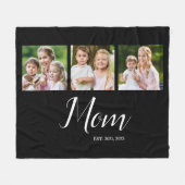 Mom Established Script Black 3 Photo Fleecedecke (Vorderseite (Horizontal))