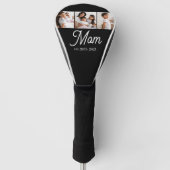 Mom Established Script Black 3 Photo Golf Headcover (Vorderseite)