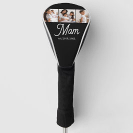 Mom Established Script Black 3 Photo Golf Headcover