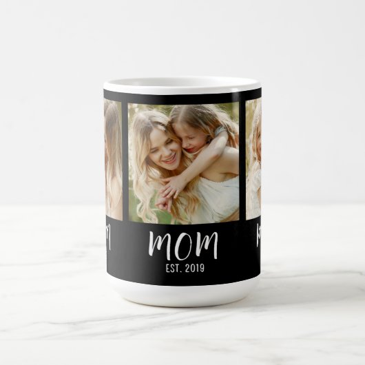 Mom Established Script Black 3 Photo Kaffeetasse (Mittel)