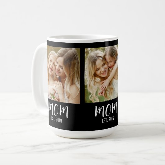Mom Established Script Black 3 Photo Kaffeetasse (Vorderseite Links)