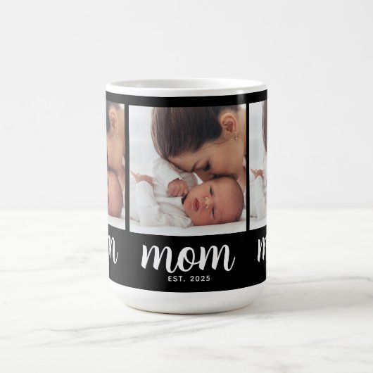 Mom Established Script Black 3 Photo Kaffeetasse (Mittel)