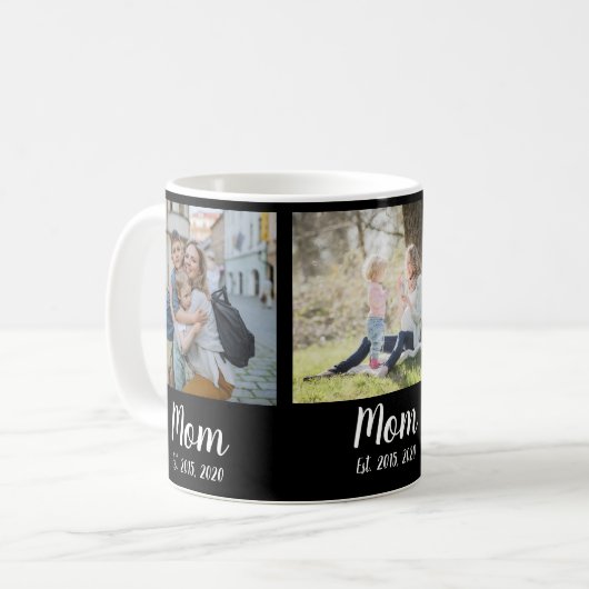 Mom Established Script Black 3 Photo Kaffeetasse (Vorderseite Links)