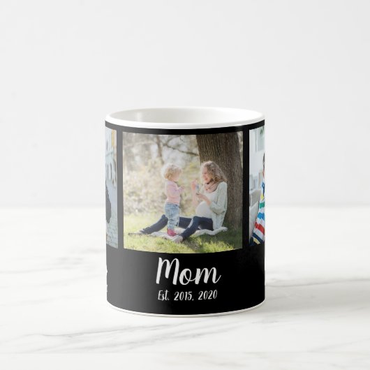 Mom Established Script Black 3 Photo Kaffeetasse (Mittel)