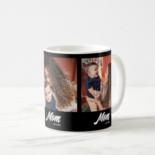 Mom Established Script Black 3 Photo Kaffeetasse (VorderseiteRechts)