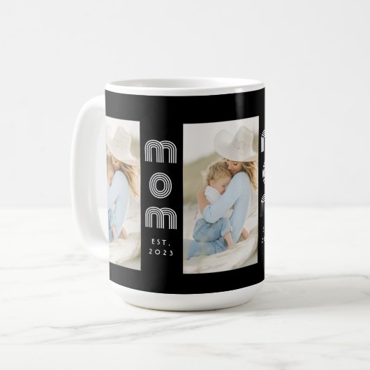 Mom Established Script Black 3 Photo Kaffeetasse (Vorderseite Links)