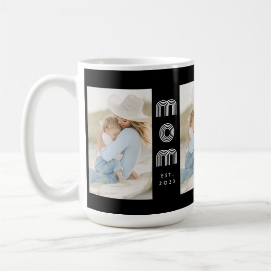 Mom Established Script Black 3 Photo  Kaffeetasse (Links)