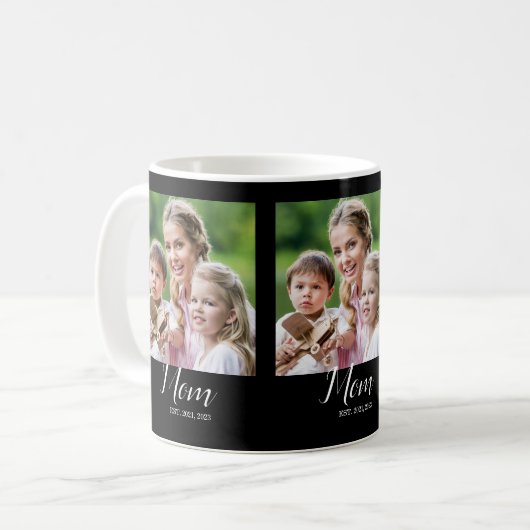 Mom Established Script Black 3 Photo  Kaffeetasse (Vorderseite Links)