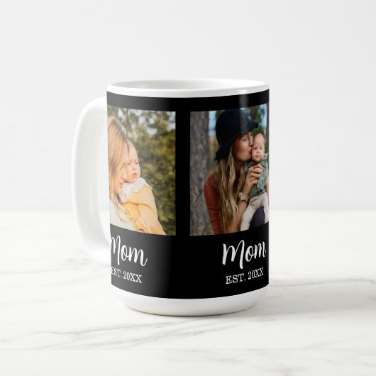 Mom Established Script Black 3 Photo  Kaffeetasse (Vorderseite Links)