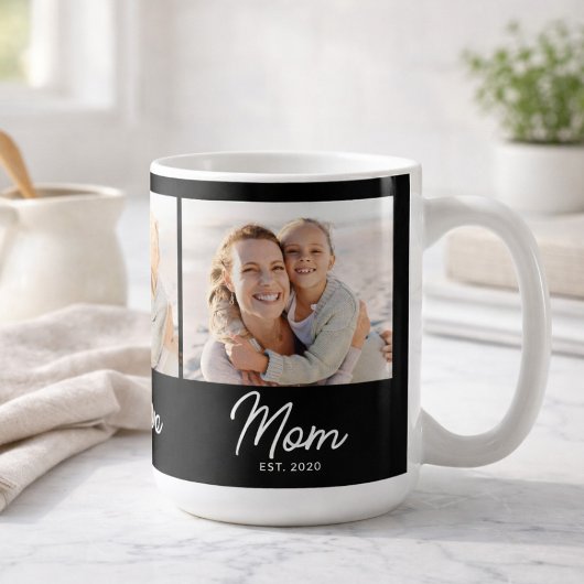 Mom Established Script Black 3 Photo Kaffeetasse