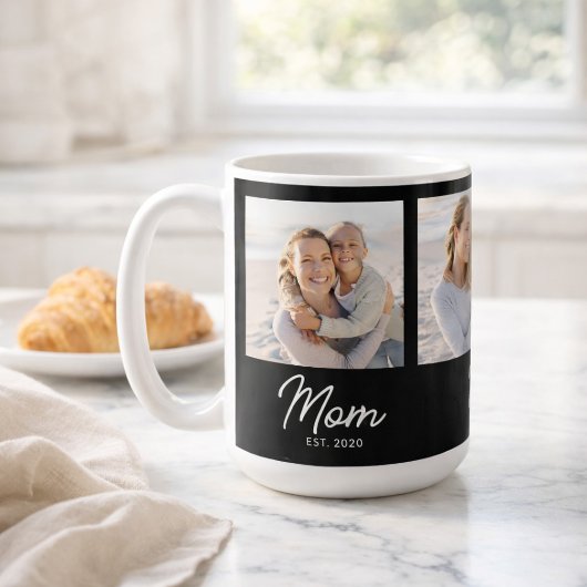 Mom Established Script Black 3 Photo Kaffeetasse