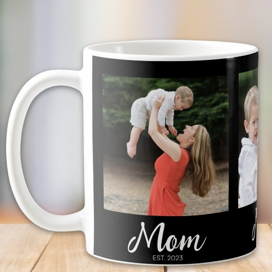 Mom Established Script Black 3 Photo Kaffeetasse