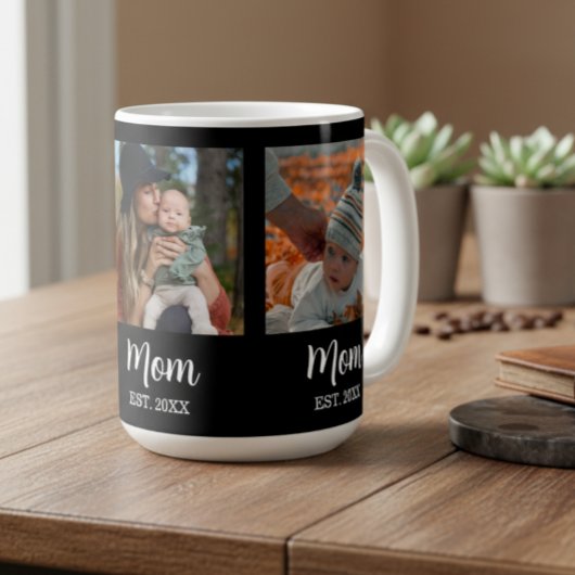 Mom Established Script Black 3 Photo Kaffeetasse