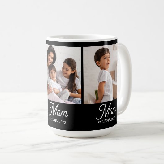 Mom Established Script Black 3 Photo Kaffeetasse (VorderseiteRechts)