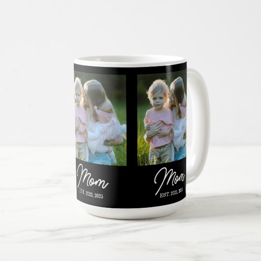 Mom Established Script Black 3 Photo Kaffeetasse (VorderseiteRechts)
